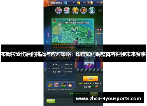 布姆拉受伤后的挑战与应对策略:印度如何调整阵容迎接未来赛事 布姆拉受伤后的挑战与应对策略:印度如何调整阵容迎接未来赛事